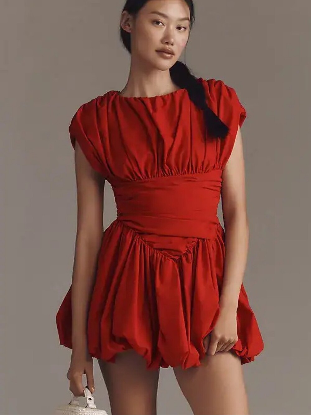 EXTRO & VERT orla sleeveless pleated bubble mini dress Red Size 2 Anthropologie